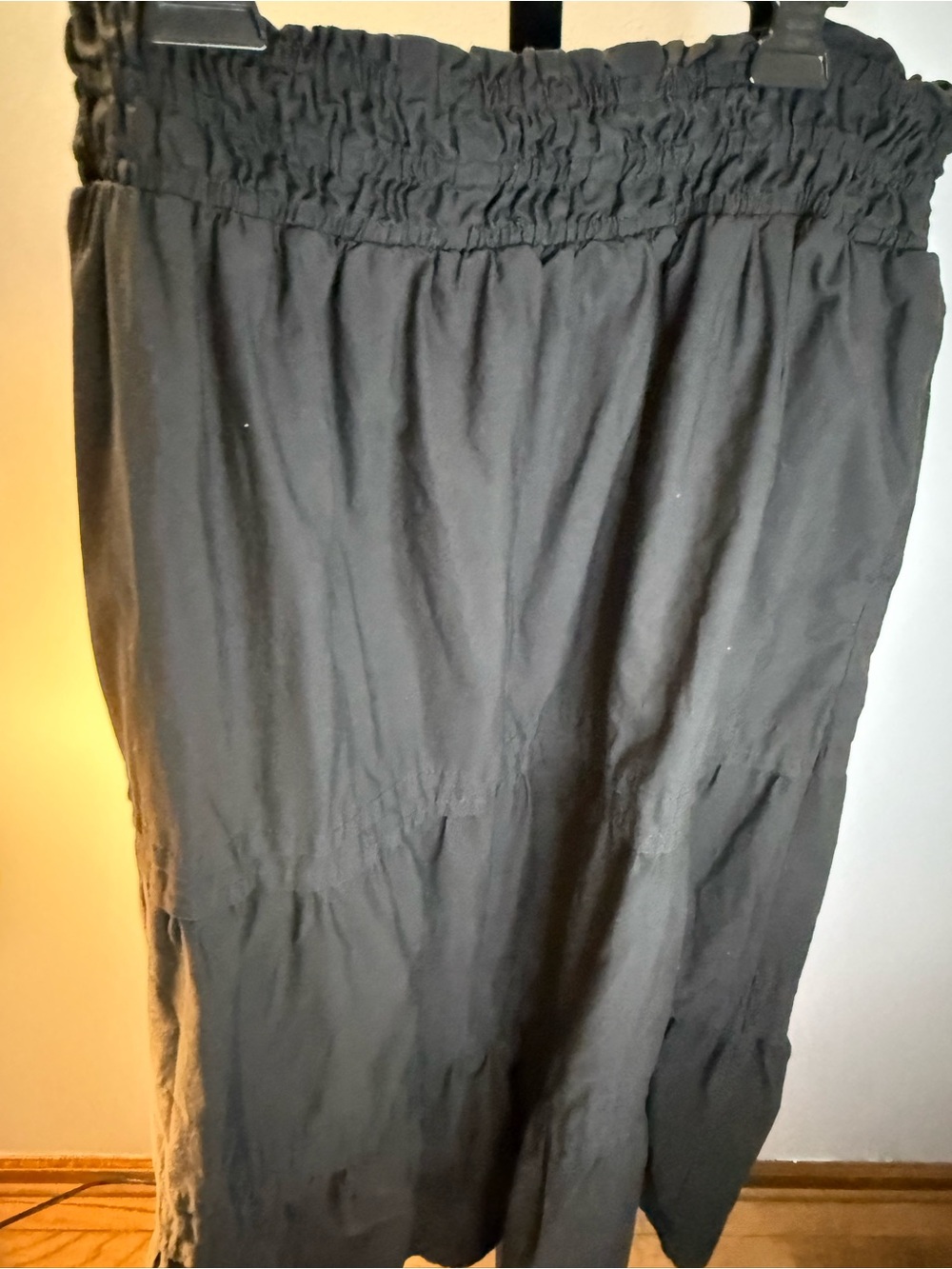 Anthropologie Black Elastic-Waist Skirt Large